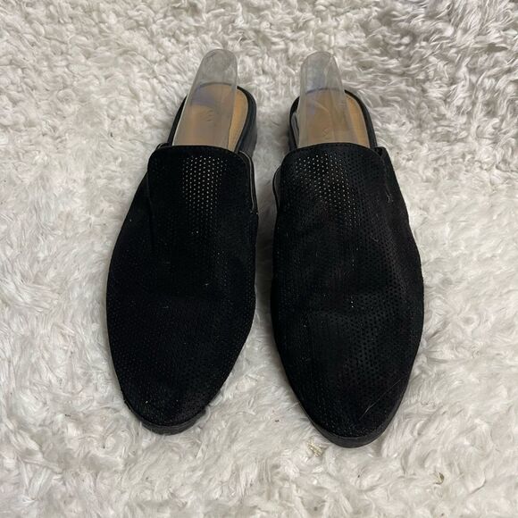C est 1946 perforated faux suede slip on mules almond toe SZ10 - Picture 1 of 9